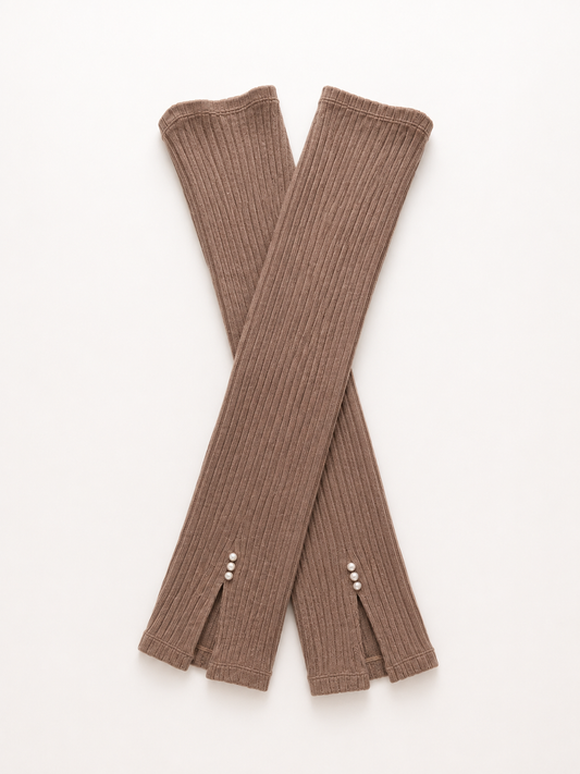 Pearl leg warmer パールレッグウォーマー　モカロング