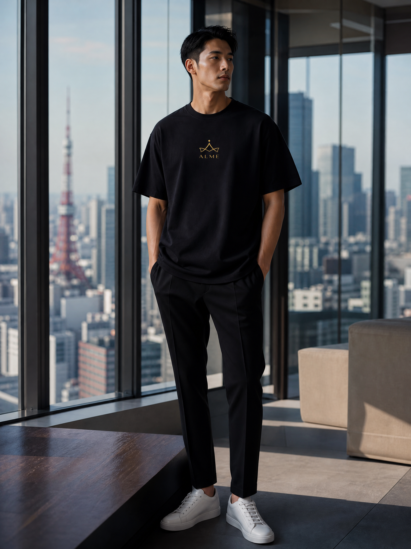 ALME Premium Signature T shirt BLACK
